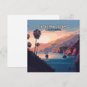 Catalina Island California Boats Sunset Retro (Voorkant / Achterkant)