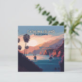 Catalina Island California Boats Sunset Retro (Staand voorkant)