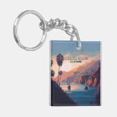 Catalina Island California Boats Sunset Retro Sleutelhanger (Voorkant Links)