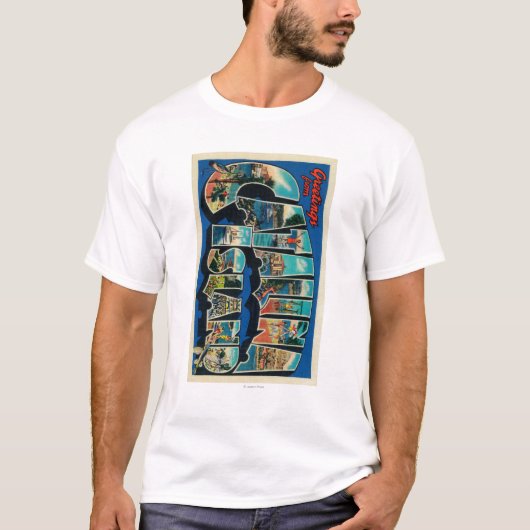 Catalina Island, California - Large Letter T-shirt (Voorkant)