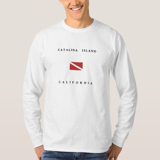 Catalina Island California Scuba Dive Flag T-shirt (Voorkant)