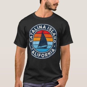Catalina Island Californië CA zeilboot Ret T-shirt