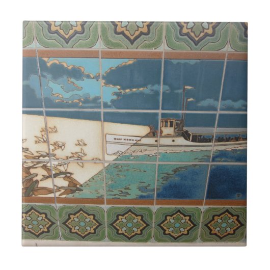 CATALINA ISLAND CERAMIC TILE CATALINA TAXI TEGELTJE (Voorkant)