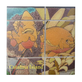 CATALINA ISLAND CERAMIC TILE FACES of CATALINA Tegeltje