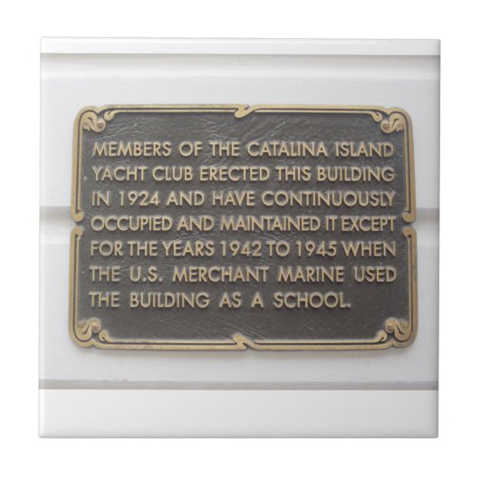 CATALINA ISLAND CERAMIC TILE YACH CLUB 1924 TEGELTJE (Voorkant)