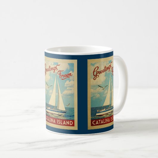 Catalina Island Coffee Mok Sailboot California (Voorkant rechts)