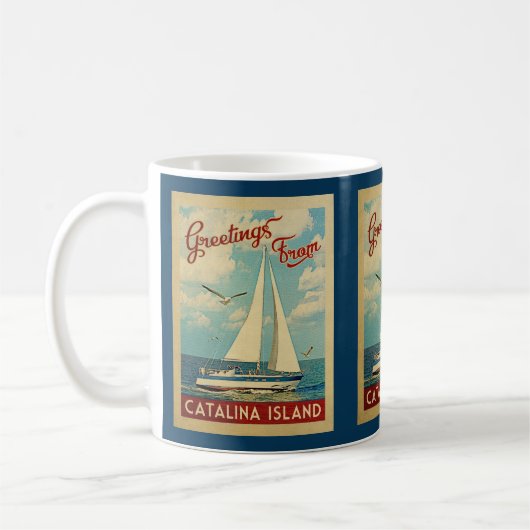 Catalina Island Coffee Mok Sailboot California (Links)