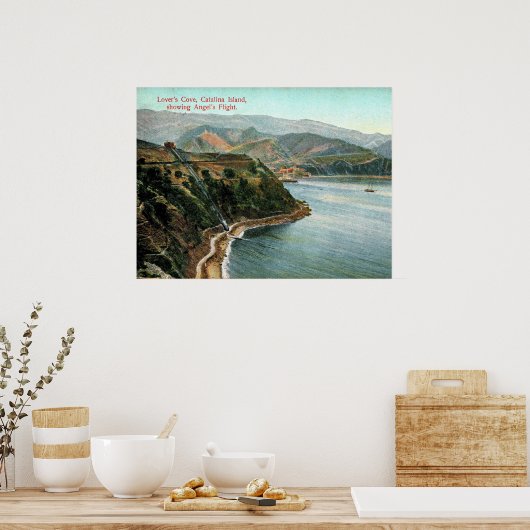 Catalina Island, Lover's Cove, Californische Vinta Poster (Keuken)