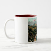 Catalina Island, Lover's Cove, Californische Vinta Tweekleurige Koffiemok (Links)