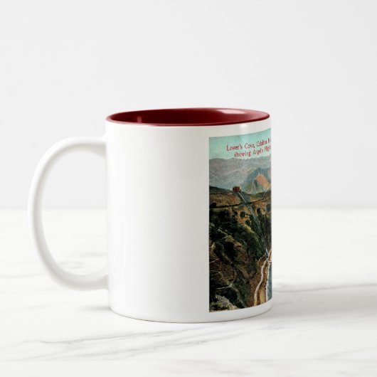 Catalina Island, Lover's Cove, Californische Vinta Tweekleurige Koffiemok (Links)