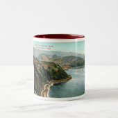 Catalina Island, Lover's Cove, Californische Vinta Tweekleurige Koffiemok (Center)