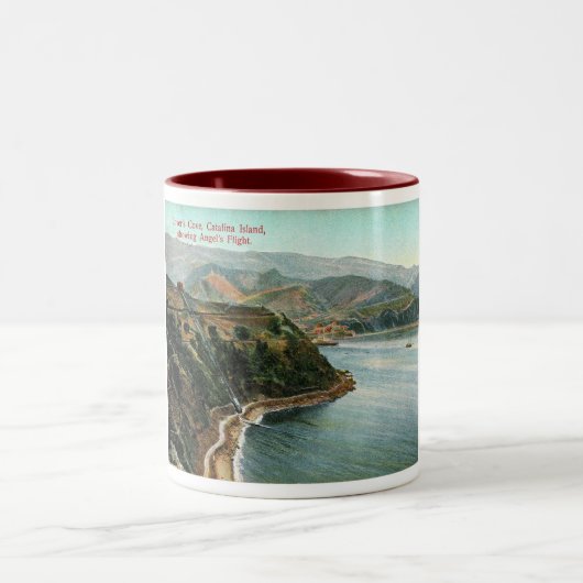 Catalina Island, Lover's Cove, Californische Vinta Tweekleurige Koffiemok (Center)