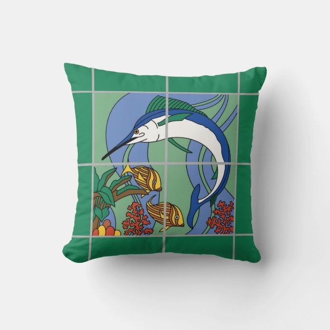 Catalina Island Marlin Design Pillow Kussen (Voorkant)