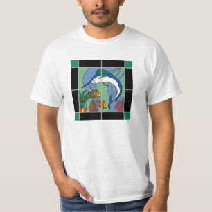 Catalina Island Marlin Mural  Tile T-Shirt