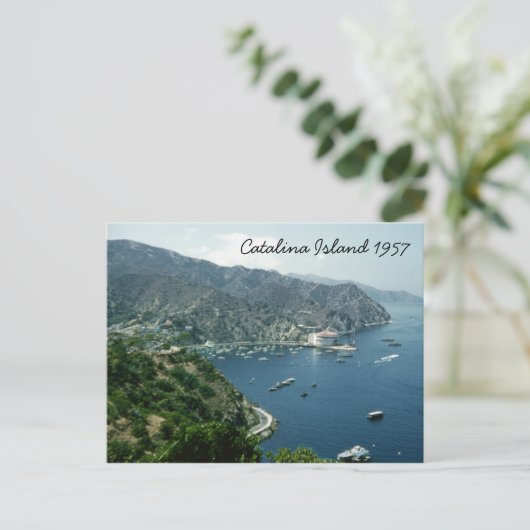 Catalina Island Retro 1957 Historic Landmark Briefkaart (Staand voorkant)
