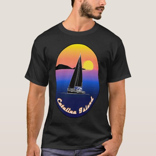Catalina Island Sailing Printed On Front T-shirt (Voorkant)