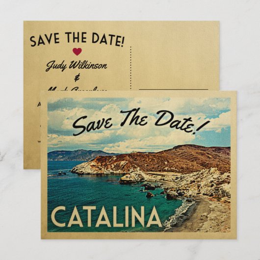 Catalina Island Save the Date  California Aankondigingskaart (Voorkant / Achterkant)