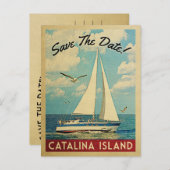 Catalina Island Save the Date Sailboat Nautical Aankondigingskaart (Voorkant / Achterkant)