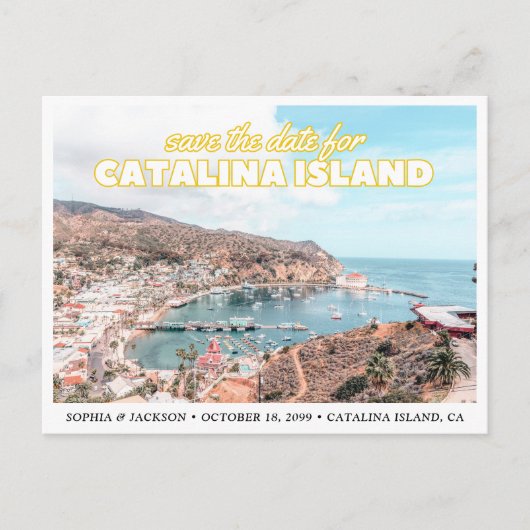 Catalina Island Save the Date Wedding Postcard Briefkaart (Voorkant)