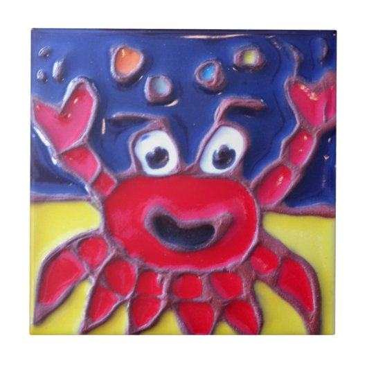 Catalina Island Tile Luau Larry's Crab J.Titchenal Tegeltje (Voorkant)