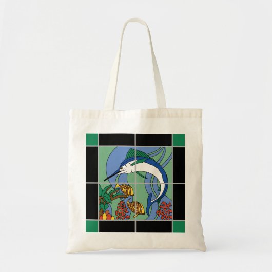 Catalina Island Tile Marlin Mural Tote Bag (Voorkant)