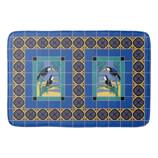Catalina Island Tile Toucans Design Badmat (Voorkant)