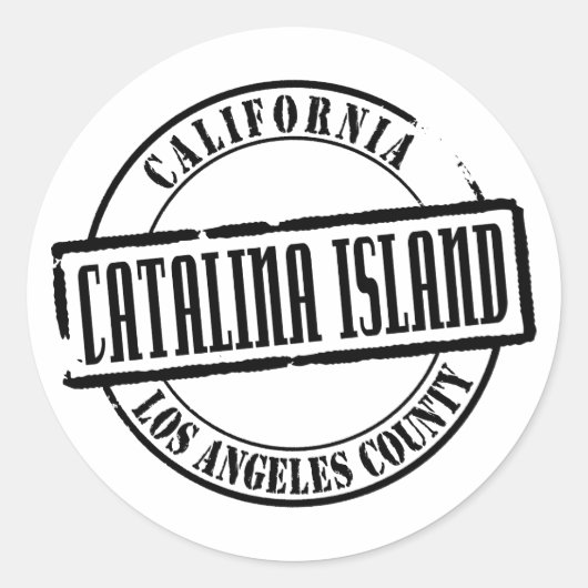 Catalina Island Titel Ronde Sticker (Voorkant)