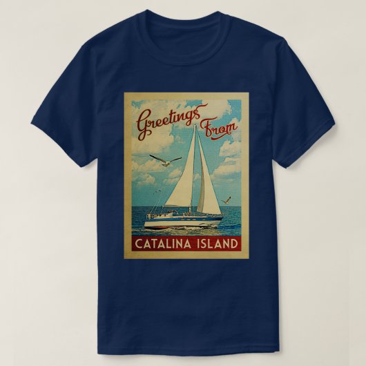 Catalina Island Vintage Travel T-shirt (Design voorkant)