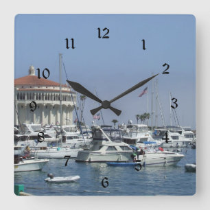 Catalina Island Wall Clock Vierkante Klok