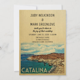 Catalina Island Wedding Invitation Vintage Kaart