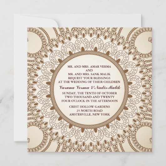 Catalina Lace Wedding Invitation Kaart (Voorkant)