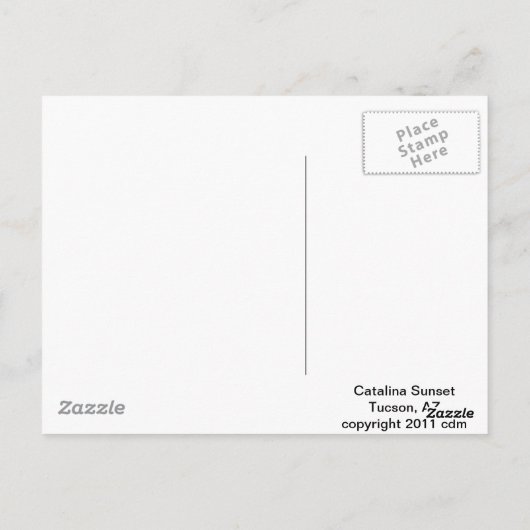 Catalina Mountains Sunset Briefkaart (Achterkant)