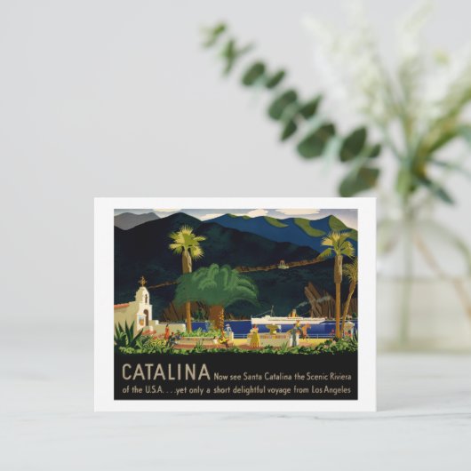 Catalina van Otis Shepard, c. 1935.  Briefkaart (Staand voorkant)