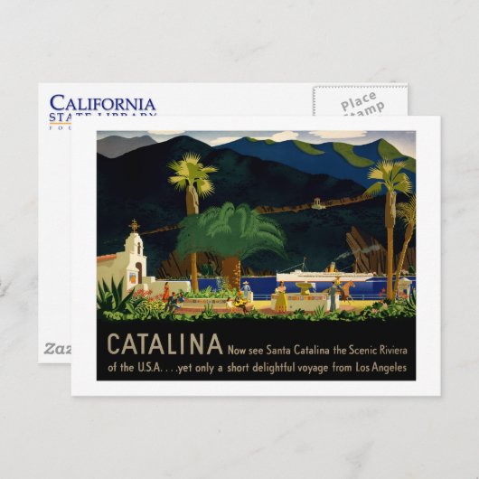 Catalina van Otis Shepard, c. 1935.  Briefkaart (Voorkant / Achterkant)