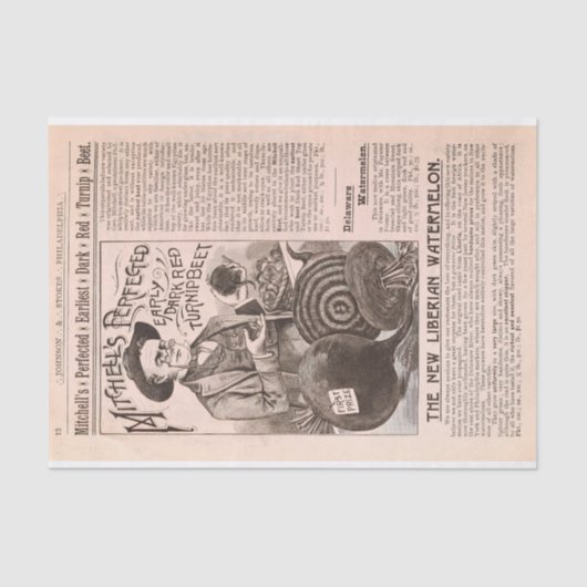 Catalogusbieten van Antiek Boerderij en watermeloe Tissuepapier (Voorkant)