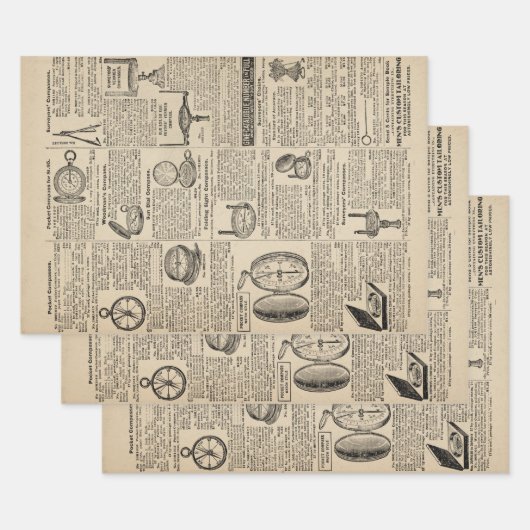 Cataloguspagina  kompas inpakpapier vel (Set)