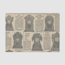 Cataloguspagina oude gefaseerde klokken tissuepapier