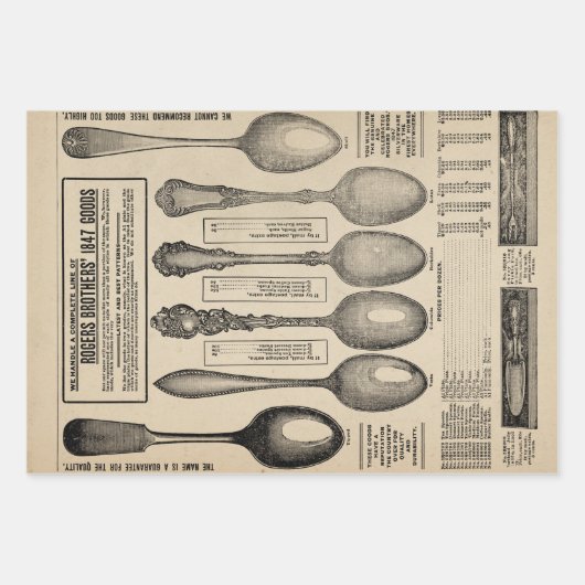 Cataloguspagina  spoons inpakpapier vel (Voorkant 2)