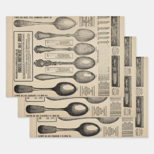 Cataloguspagina  spoons inpakpapier vel