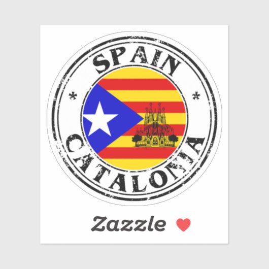 CataloniaSeal Sticker Ronde Vlag voor Laptop Boek. (Vel)