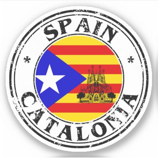 CataloniaSeal Sticker Ronde Vlag voor Laptop Boek. (Voorkant)