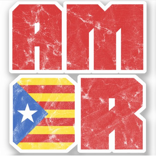 Catalonië Amor, Catalaanse autonome vlag Sticker (Voorkant)