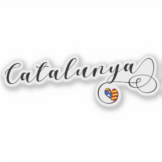 Catalonië Catalunya Onafhankelijkheid Hart Vlag Sticker (Voorkant)