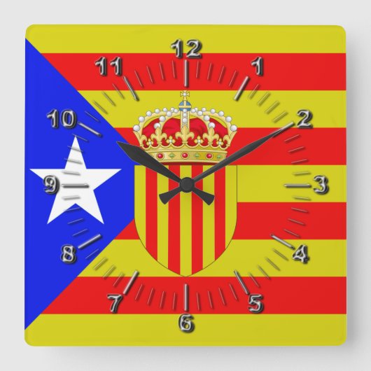 Catalonië Vierkante Klok (Voorkant)