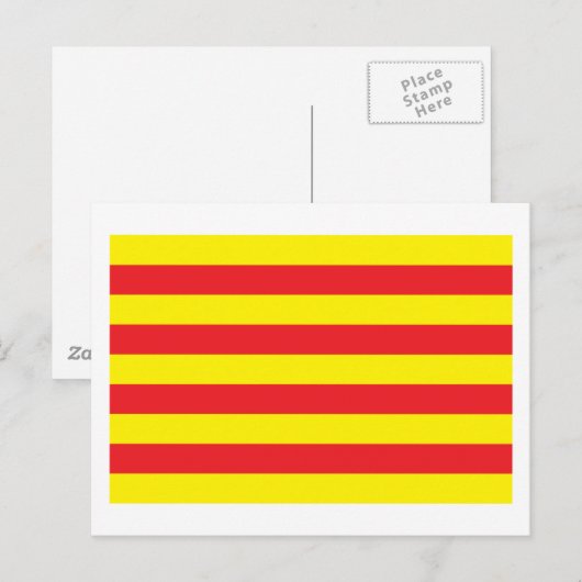Catalonië Vlag Briefkaart (Voorkant / Achterkant)