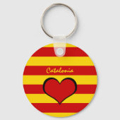 Catalonië vlag en Catalaans hart, reizen /La Senye Sleutelhanger (Voorkant)