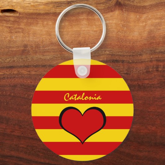 Catalonië vlag en Catalaans hart, reizen /La Senye Sleutelhanger (Voorkant)