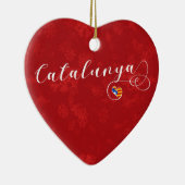 Catalunya Heart, kerstboomversiering, Catalaans Keramisch Ornament (Rechts)