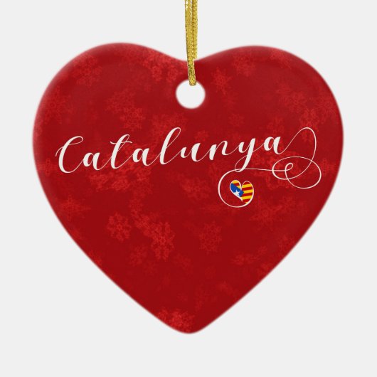 Catalunya Heart, kerstboomversiering, Catalaans Keramisch Ornament (Voorkant)