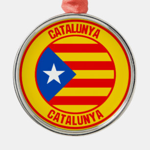 Catalunya Round Emblem Metalen Ornament
